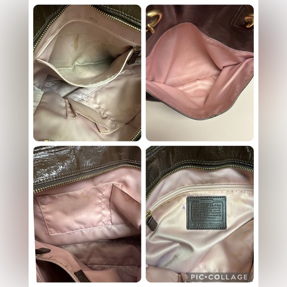 🔥🔥🔥Coach Brown Patent Leather Shoulder Bag Tote - Picture 15 of 16